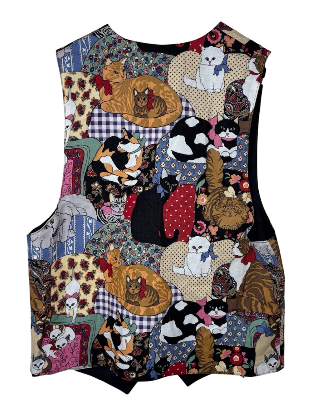 Vintage Faith Mountain Company Cat Lover Vest Women's Small Made USA Grannycore - Picture 2 of 5